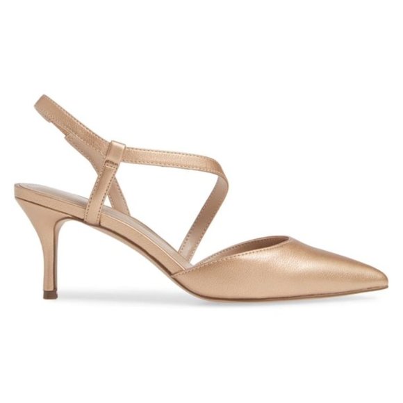 Charles David Gold Slingback Heels - Picture 3 of 6